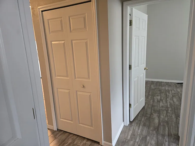 Storage closet off of guest bath