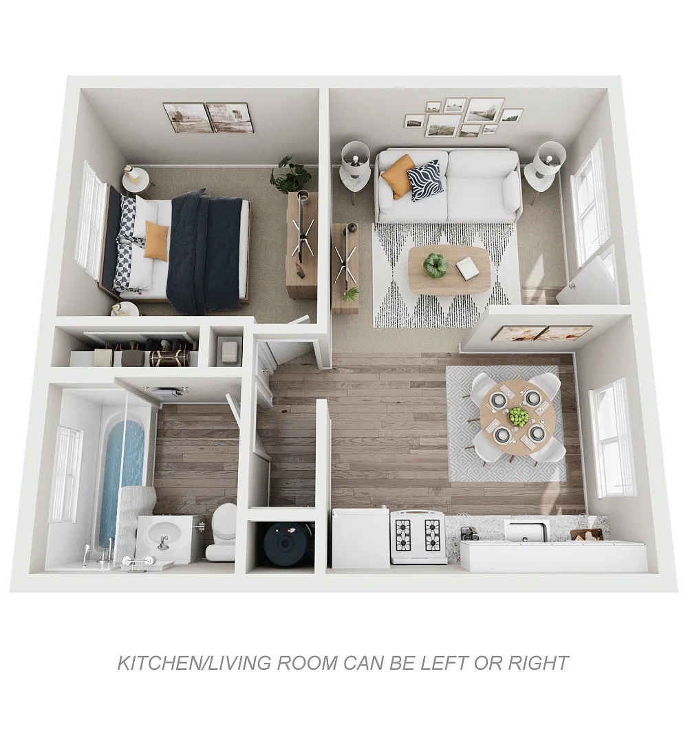 Floor plan 1 Bed 1 Bath
