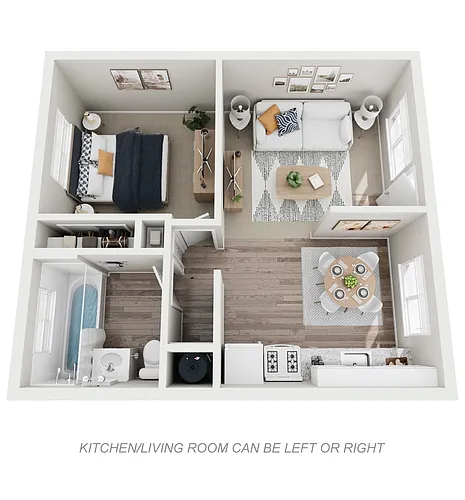 Floor plan 1 Bed 1 Bath