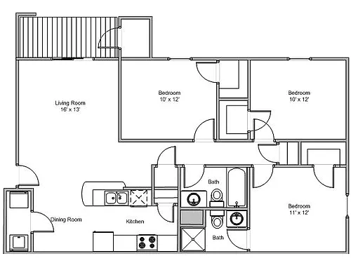 Floor plan 3 Bedroom Elite