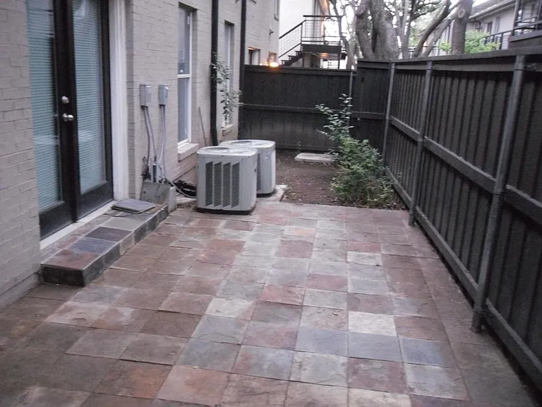Private patio with second set of french doors.
