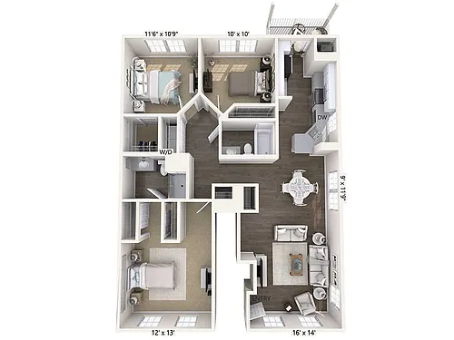 Floor plan C1B