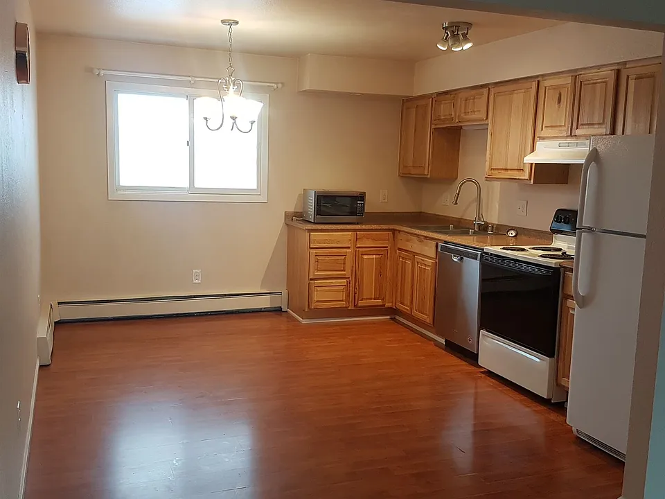 Kitchen - from front door with lights