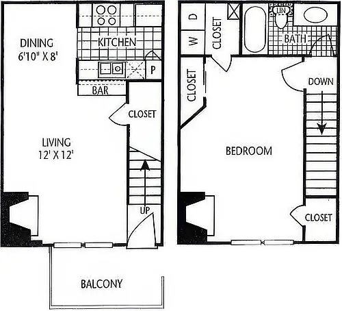 Floor plan 1X1 TH 2 FP