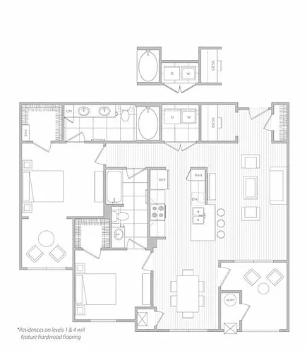 Floor plan 2 Bed 2 Bath
