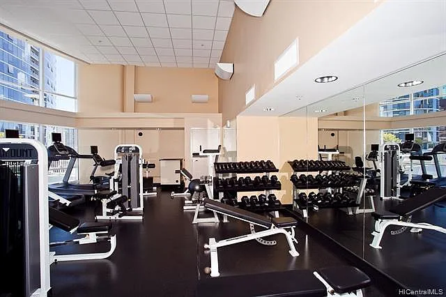 The building has an indoor gym, a movie theater and a conference room, in addition to other outdoor ammenities.
