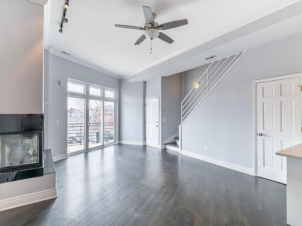 Open family room with fireplace