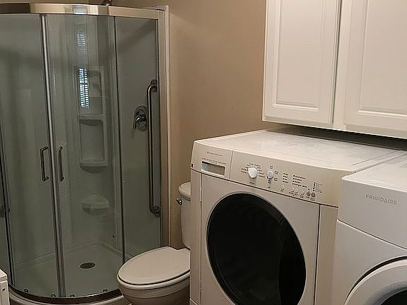 Extra shower and commode 