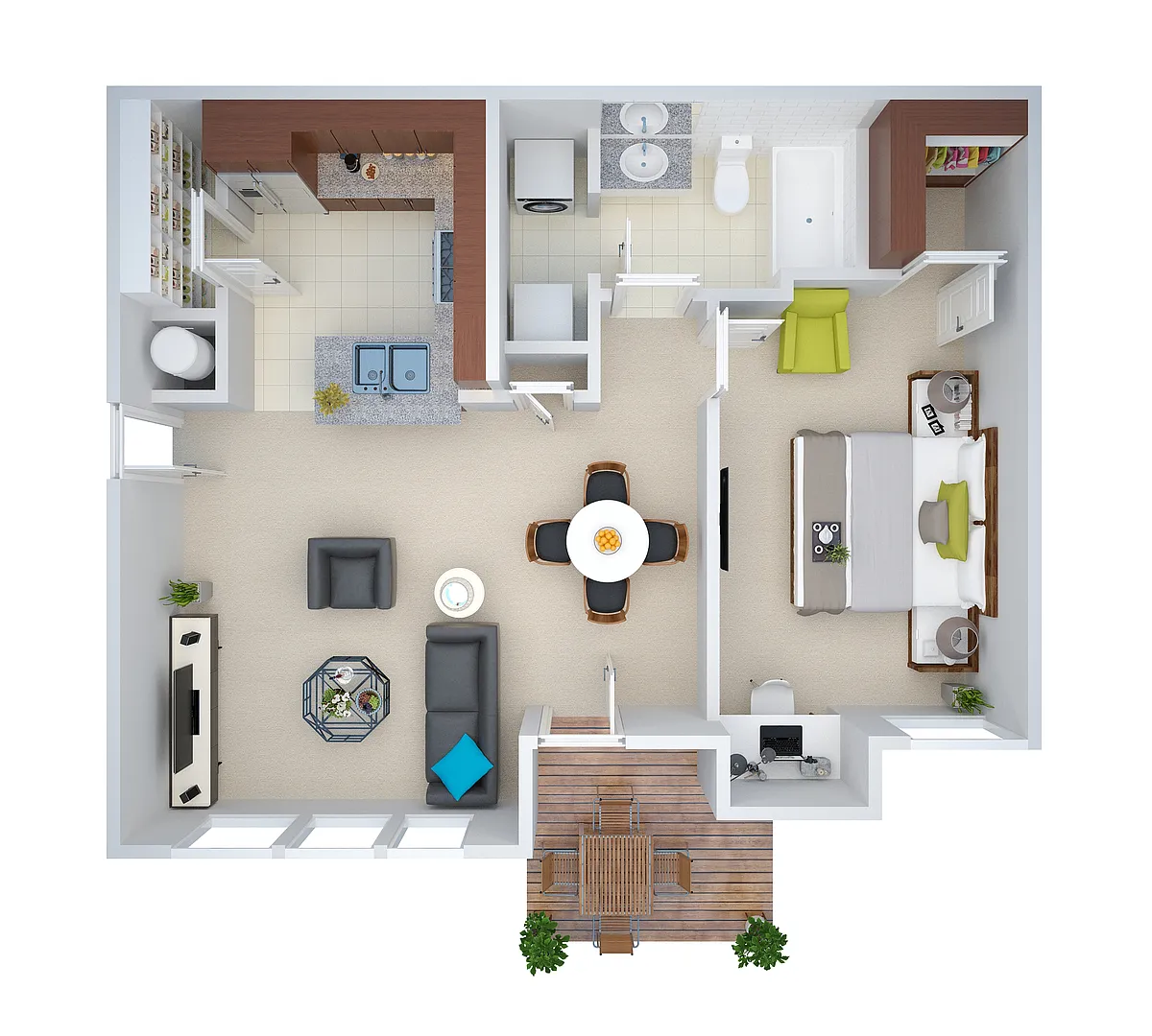 Floor plan One Bedroom/ one bath (vcwa1)