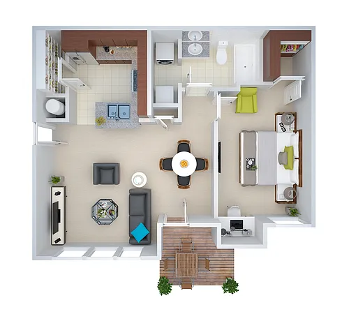 Floor plan One Bedroom/ one bath (vcwa1)