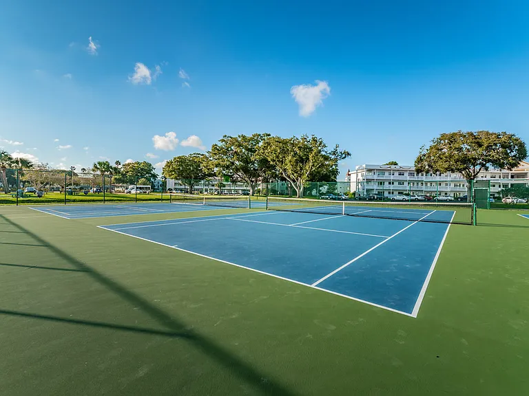 Well maintained and popular pickleball/tennis courts just a short walk from condo
