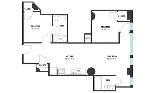 Floor plan B1 Two Bedroom