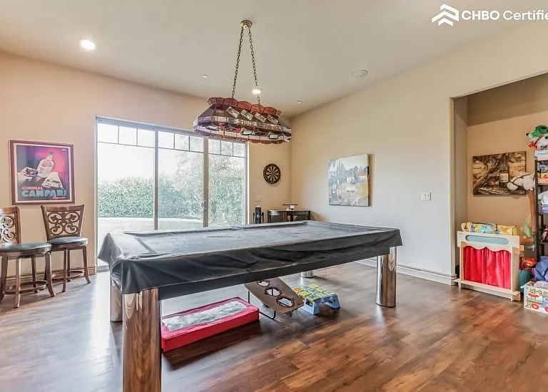 game room with pool table