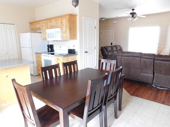 dining room, kitchen, living