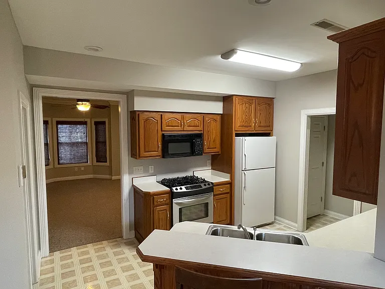 Kitchen with gas stove