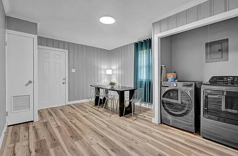 dining room and laundry