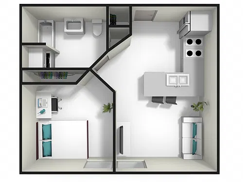Floor plan 1BR/1BA - Upgrade