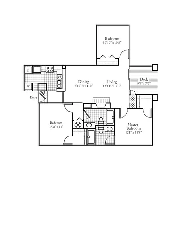 Floor plan 3 Bed 2 Bath