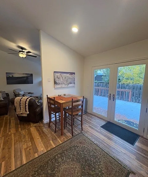 Access to the deck from the kitchen