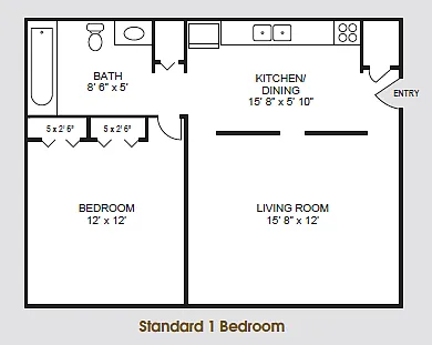 Floor plan Standard 1 Bedroom