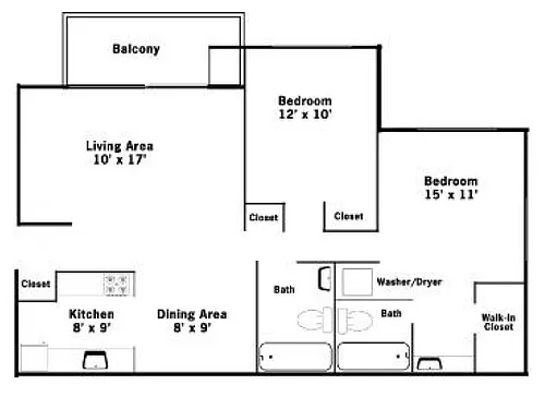 Floor plan 2BR/2BA Standard