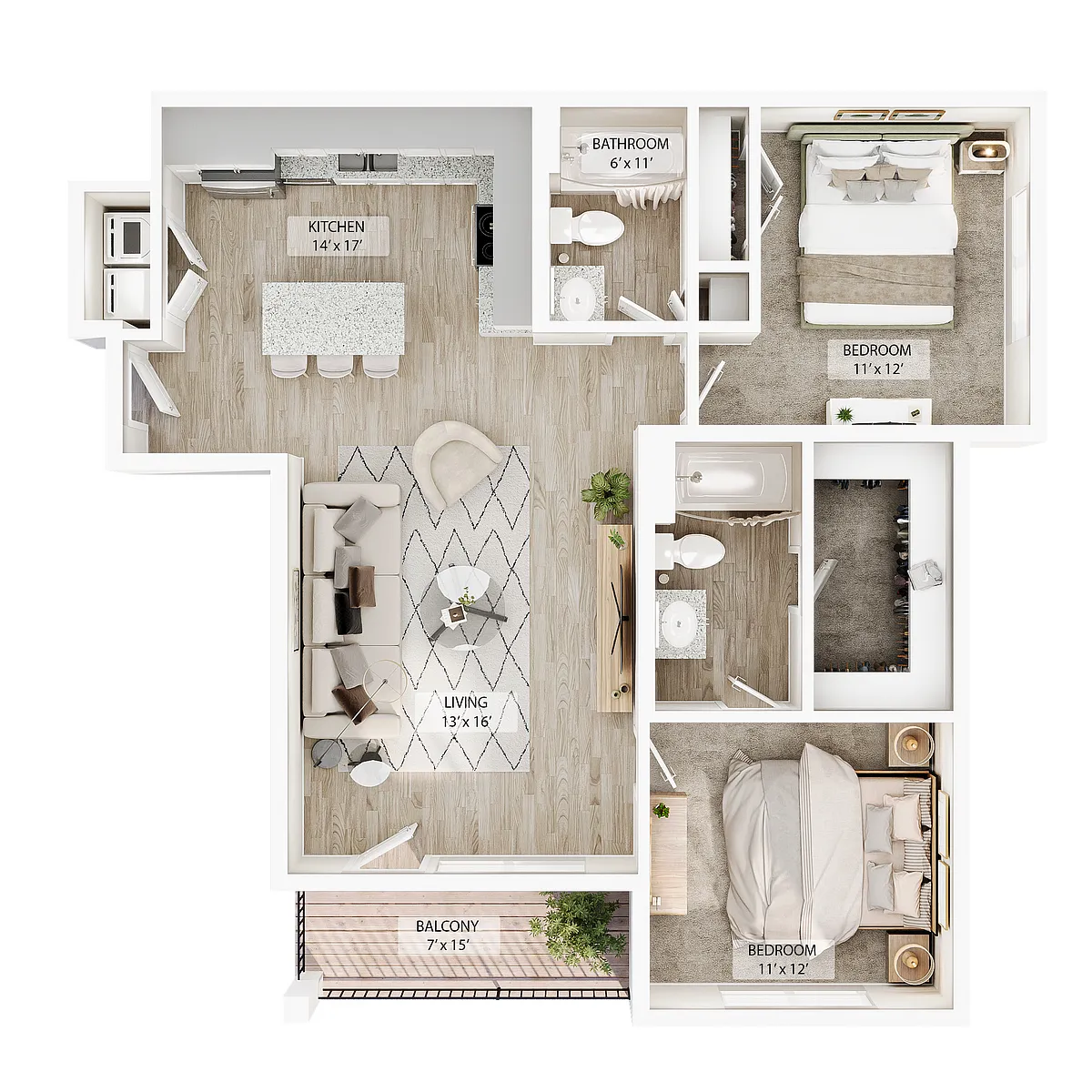 Floor plan 2 BR Arbor Summit