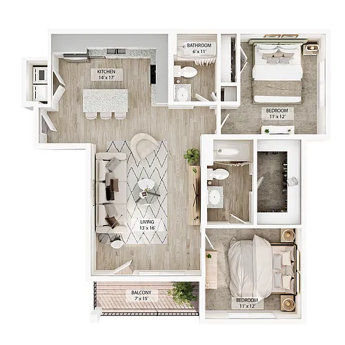 Floor plan 2 BR Arbor Summit