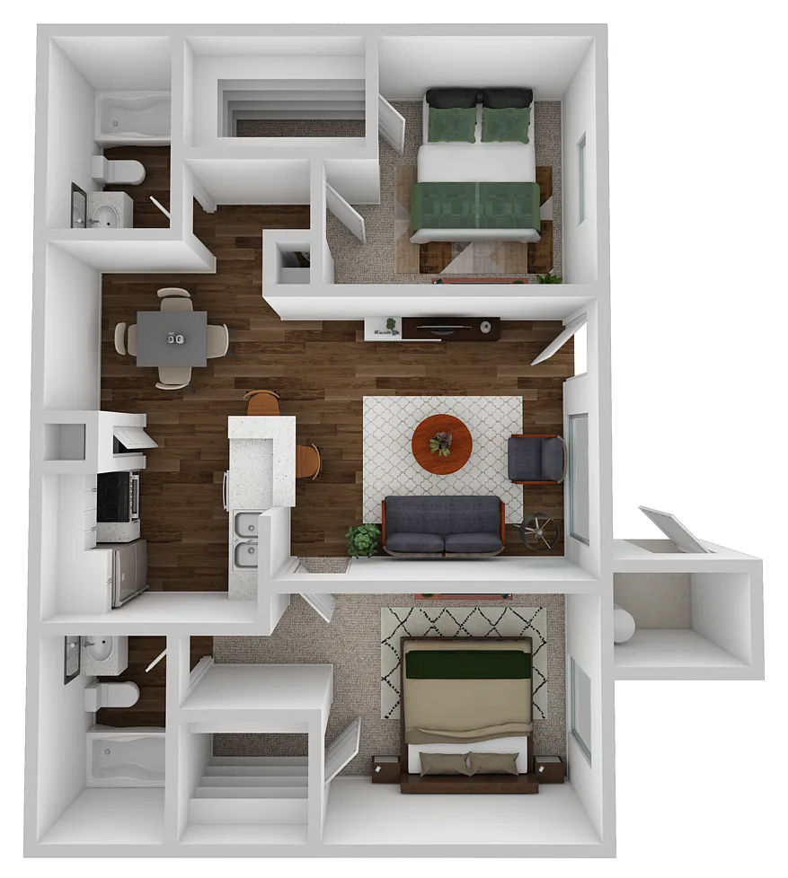 Floor plan 2 Bedroom 2 Bath