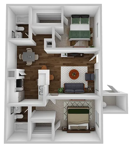 Floor plan 2 Bedroom 2 Bath