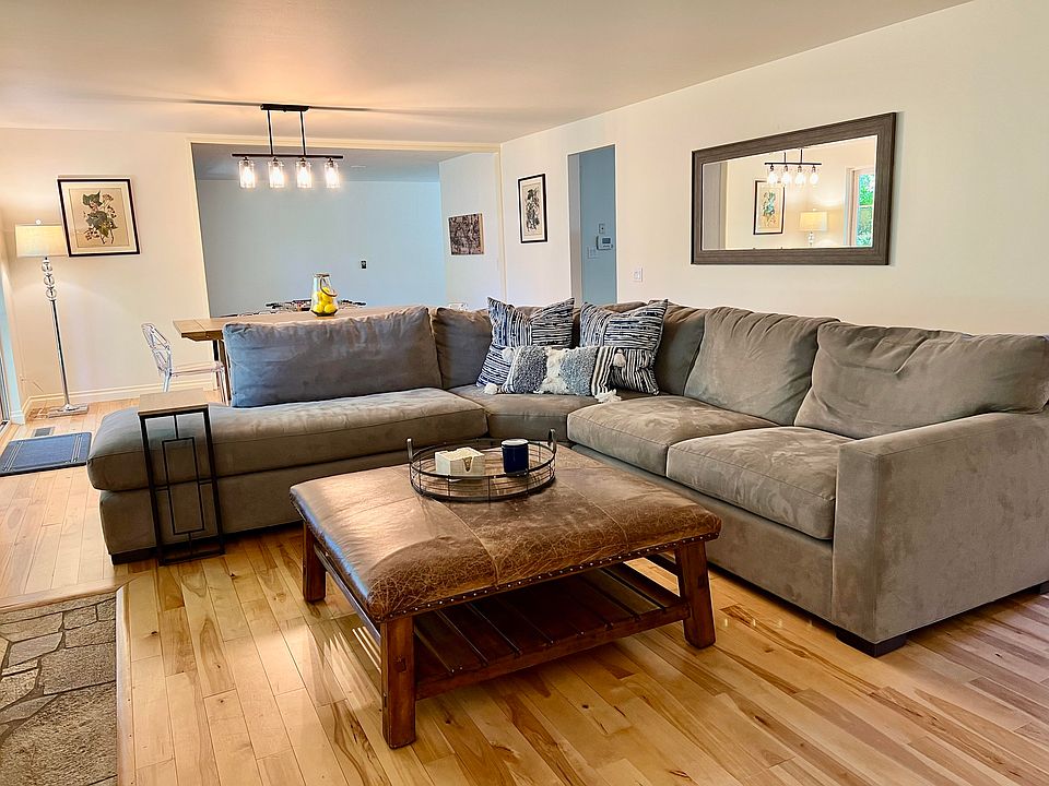 Living room, open to dining room and family area.