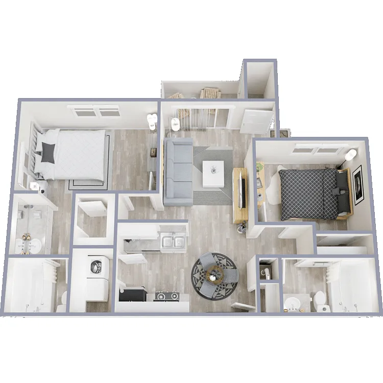 Floor plan 2 Bed Downstairs