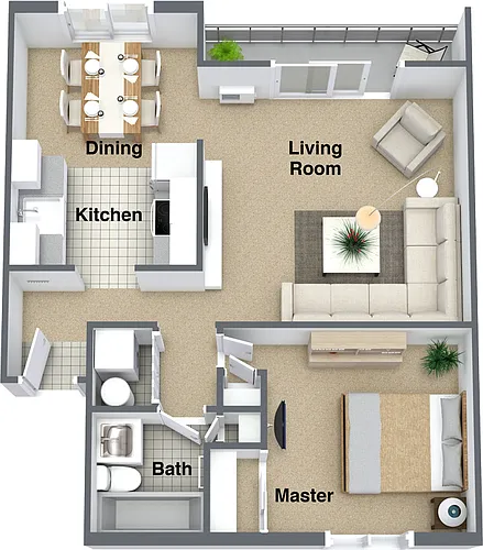 Floor plan Lyons Court 1 bedroom