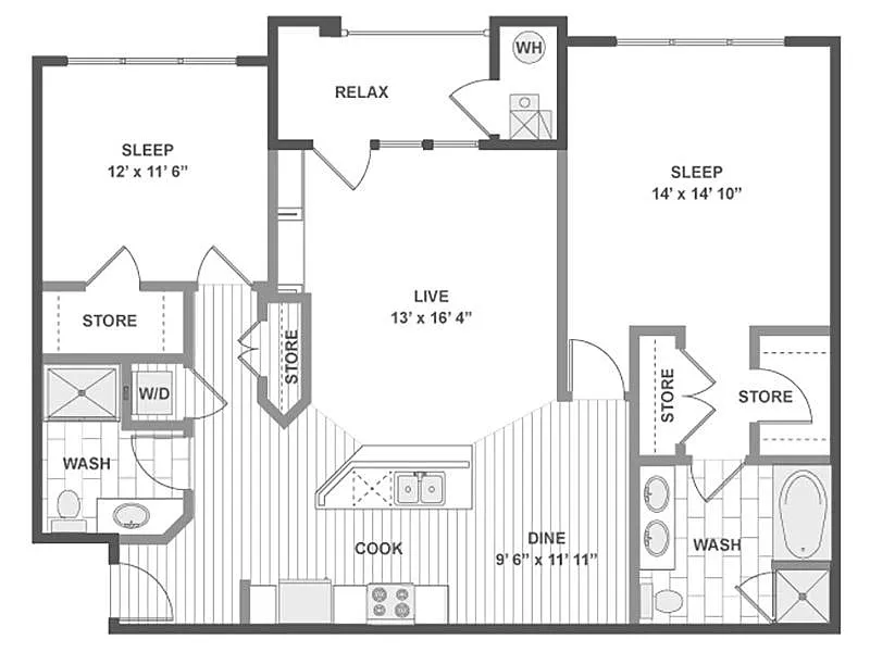 Floor plan 2X2-1214