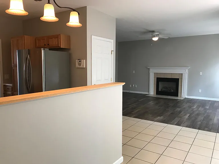 kitchen and living room