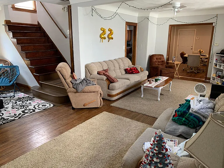 Spacious Living room with hard wood flooring