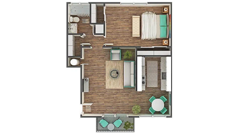 Floor plan Azure 1x1