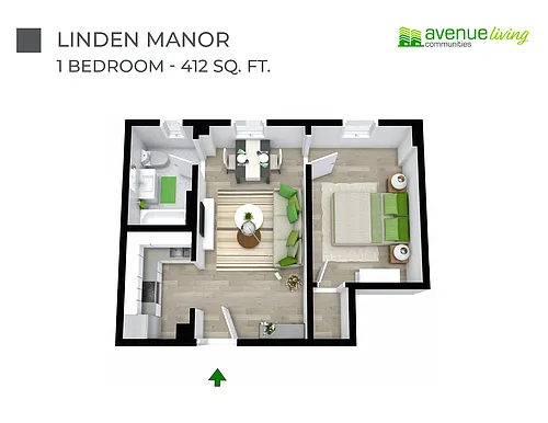 Floor plan - 1 Bedroom