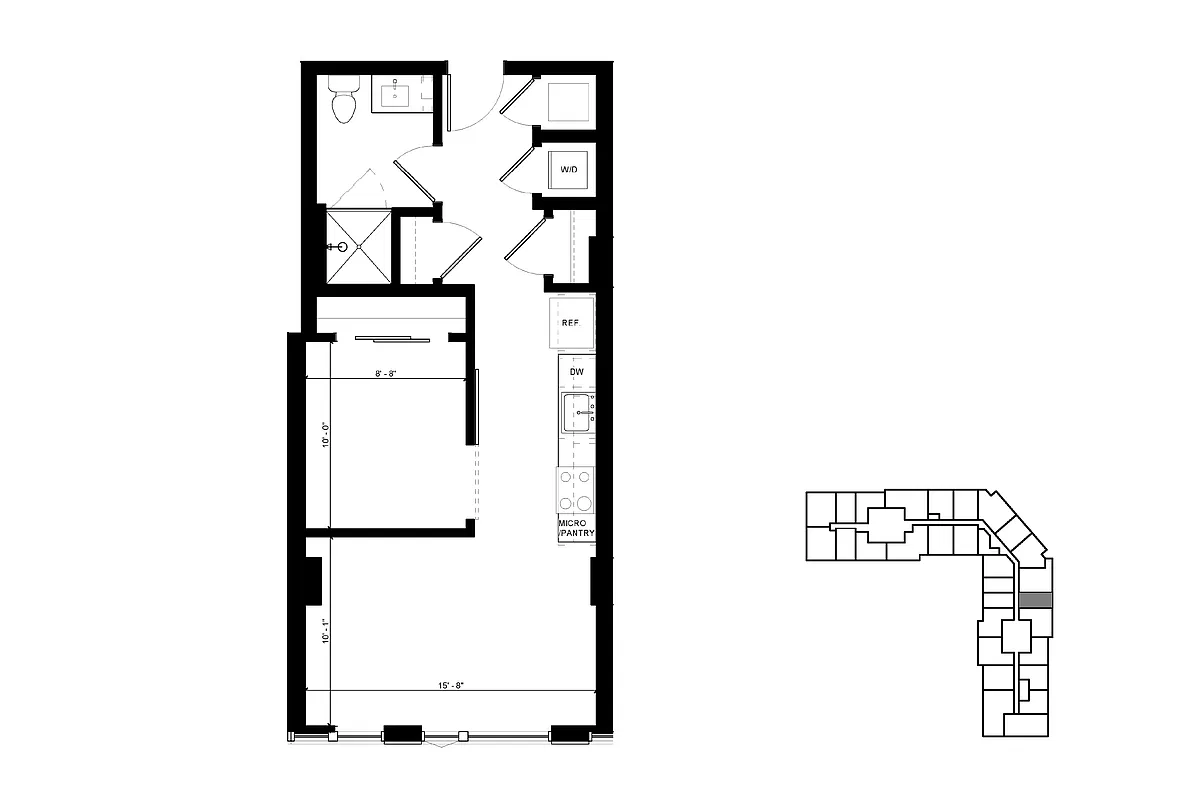 Floor plan U1 Urban 1 Bedroom