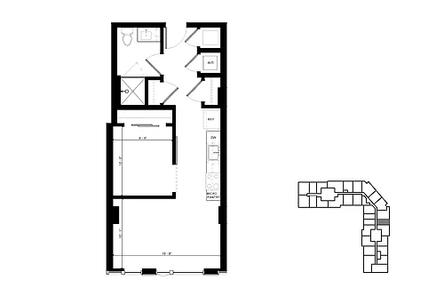 Floor plan U1 Urban 1 Bedroom