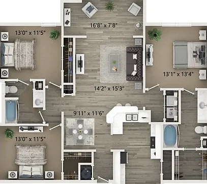 C2 3 Bedroom 2 Bath C2 3 Bedroom 2 Bath