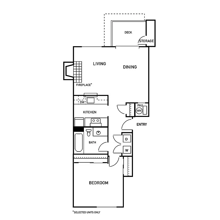 Floor plan 1 Bed 1 Bath