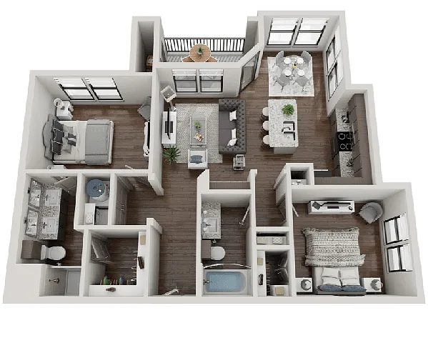 Floor plan Two-Bedroom (B2)