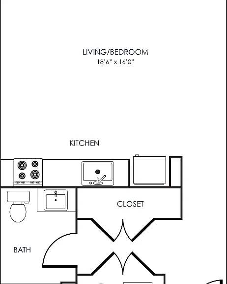 Studio 01A Floorplan Diagram