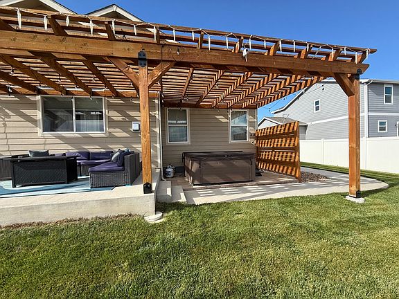 Backyard space with a Pergola Built in July 2024