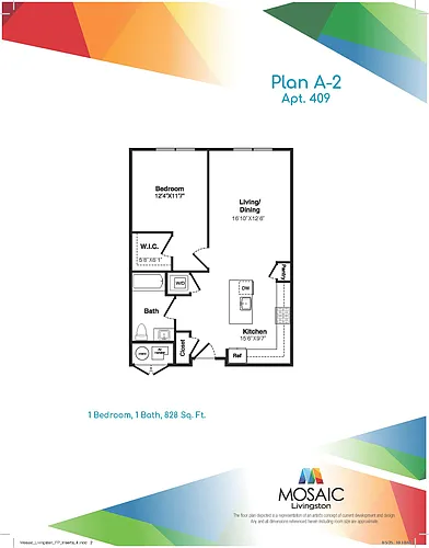 Floor plan One Bedroom One Bath (A-2)