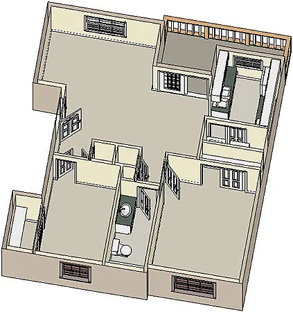 Floor plan Two Bedroom w/laundry
