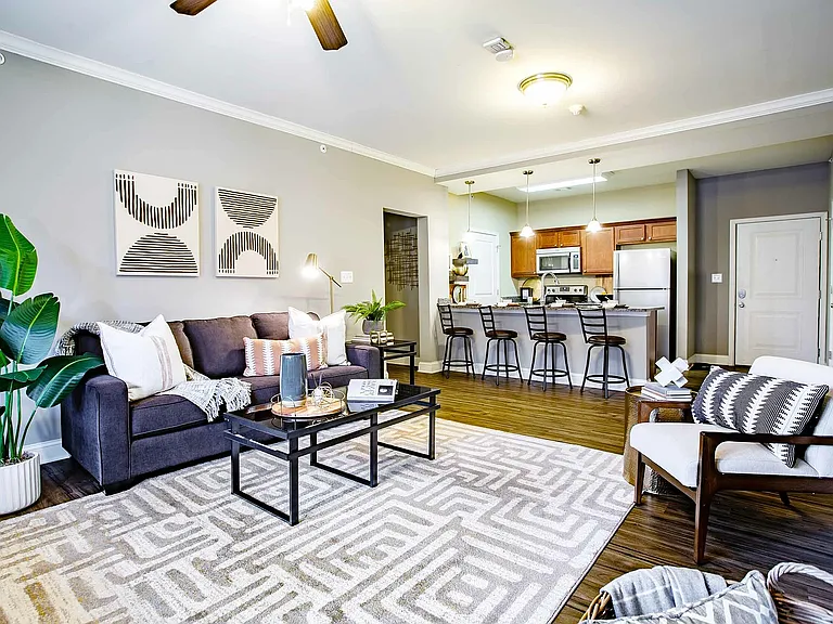 Experience contemporary living in this chic, open-concept apartment perfect for relaxation and entertaining.