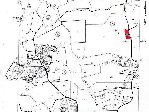 Land in red. Tax map