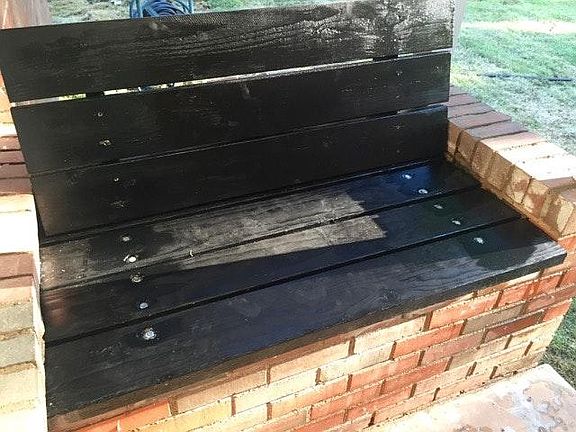 Front Porch Built in Bench