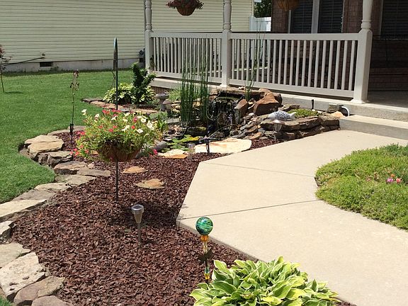 Water feature off porch.